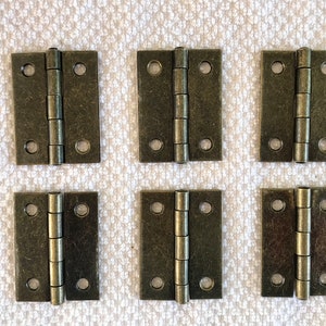 Antique Brass Butt Hinge- (6) Hinges - 2&quot; x 1-1/2&quot; W/ matching screws!!!