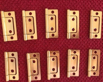 Non-mortise Hinges ~New~ Brass Plated 2" - (10) Hinges - W/ screws!!!!!