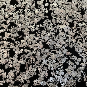 100~ Piece, Bulk Mixed Lot Random Antique Silver Charms ~DIY Jewelry Making~!!!