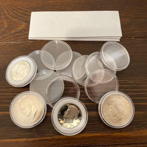 9pcs Adjustable Coin Protective 41mm Capsule Rounds!!