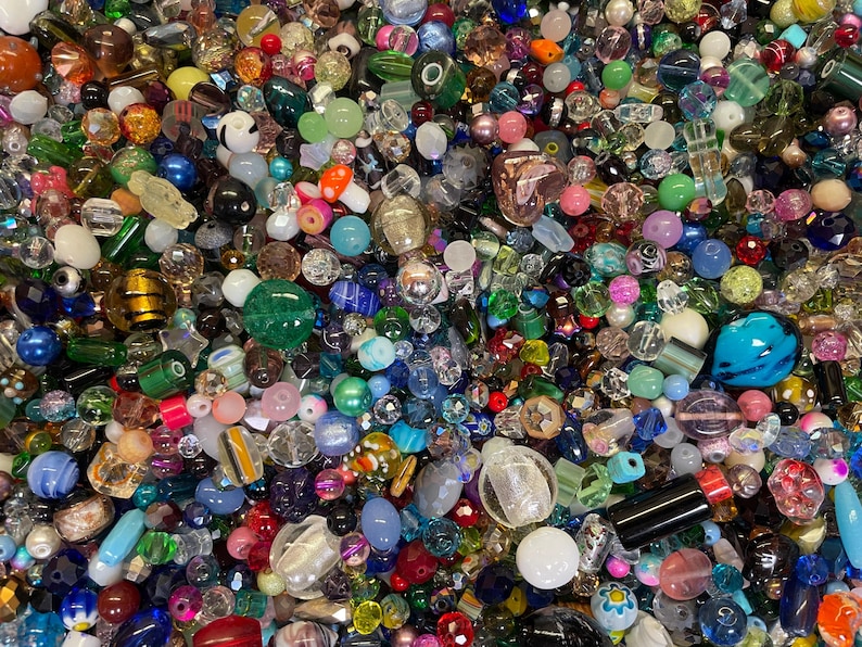 200~* Piece Glass Assorted Loose Beads **7oz+**Bulk Mixed Lot #2 Craft Jewelry!! image 4