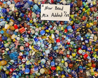 150~* Piece Glass Assorted Loose Beads *3oz+* Millefiori Mixed Lot #5 Craft Jewelry!!!!!
