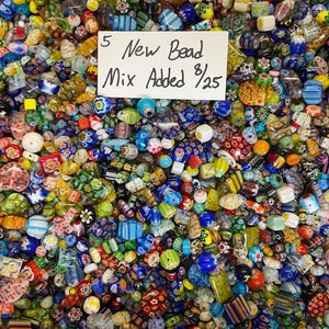 150~* Piece Glass Assorted Loose Beads *3oz+* Millefiori Mixed Lot #5 Craft Jewelry!!!!!