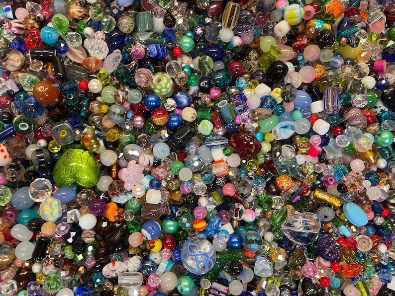 200~* Piece Glass Assorted Loose Beads **7oz+**Bulk Mixed Lot #2 Craft Jewelry!! image 3