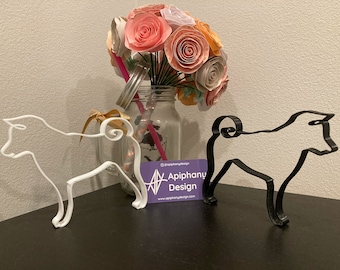 Scultura minimalista di Shiba Inu - Opera d'arte decorativa stampata in 3D