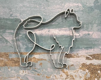 Minimalist Samoyed Sculpture - Decorative 3D Printed Artwork