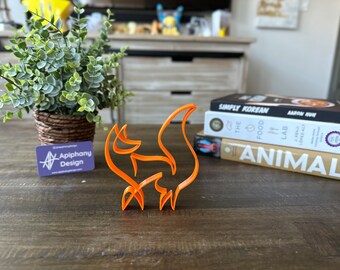 Scultura di volpe minimalista in stile moderno