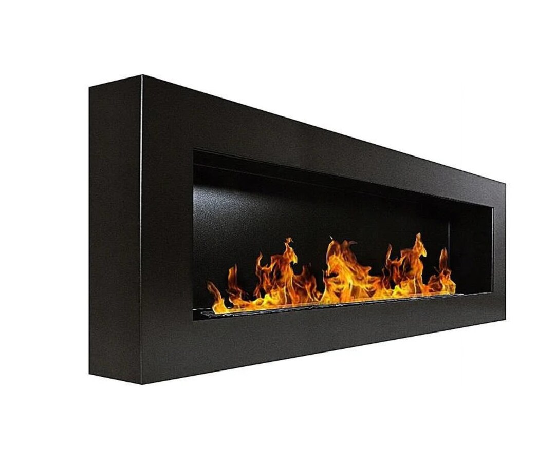 Bio Ethanol Wall Fireplace 120 Cm Black Bio Ethanol Hanging Fireplace Black 120 Cm Wall