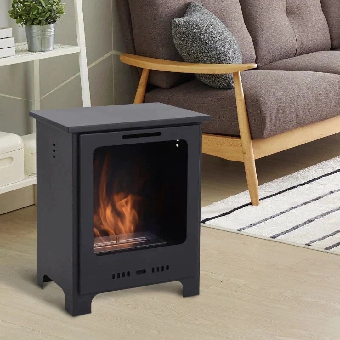 Freestanding Bioethanol Fireplace mamo Black Etsy