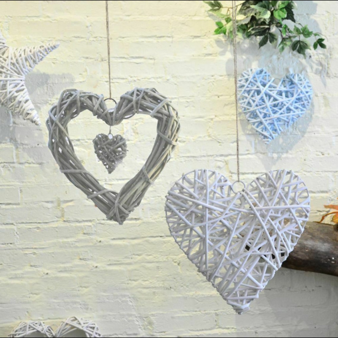 Wicker Heart Wreath Handmade Home Party Wall Hanging Decor Etsy