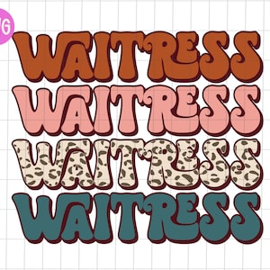 Waitress sublimation, Waitress png, Bartender sublimation png, Leopard png, Waitress christmas png, Barista T-Shirt sublimation