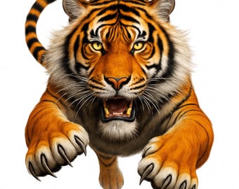 10 PNG/JPG Tiger Clipart Bundle, Realistic Tiger PNG, Wildlife Animal Digital Download, Jungle Tiger Art Print, Ferocious Tiger Clipart