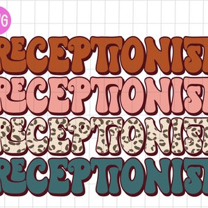 Receptionist Png, Receptionist Life Png Sublimation Design Download, Receptionist Shirt Png, Wavy Stacked Png, Sublimate Design Download