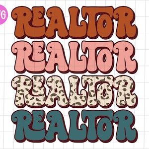 Realtor Sublimation Png, Realtor Png, Real Estate, Retro Realtor T-shirt Png, Wavy Stacked Png, Realtor Leopard, Sublimate Design Download