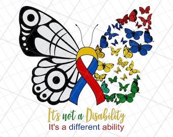 Disability awareness png, Disability awareness butterfly sublimation, Neurodivergent butterfly png, Disability awareness cool quotes png