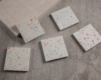 Terrazzo Square Concrete Coasters Perfect Gift For The Family Table