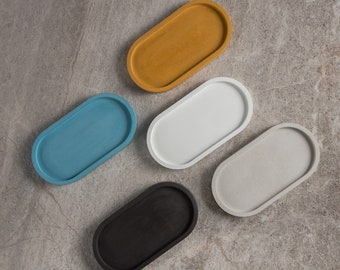 Ovale Tray, Snuisterij Tray, Glazen Tray, Decoratieve Catch All Tray, Ovale Concrete Tray, Concrete Tray, Sieraden Tray, Vanity Tray, Snuisterij Schotel