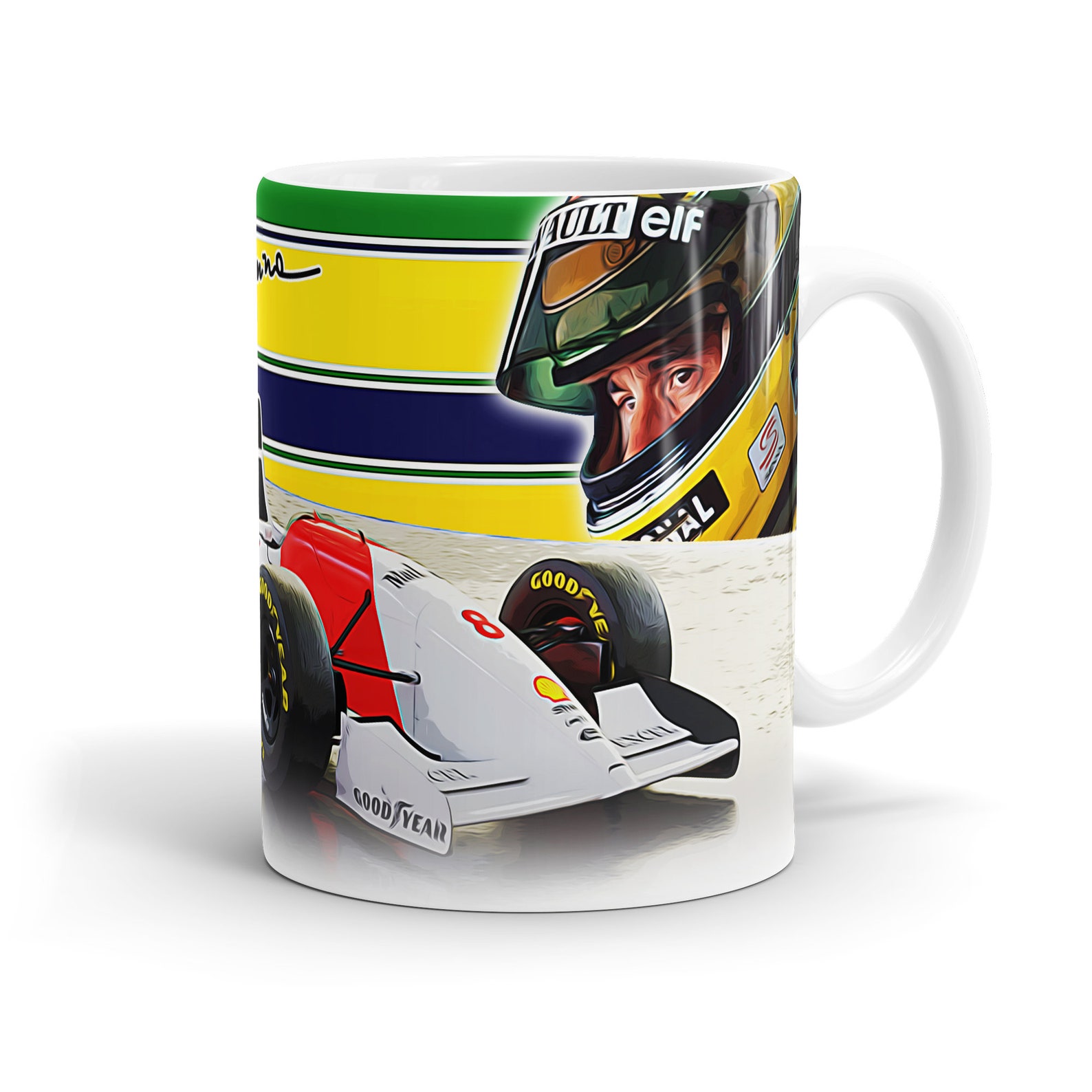 Coffee Mug Ayrton Senna Marlboro team F1 | Etsy