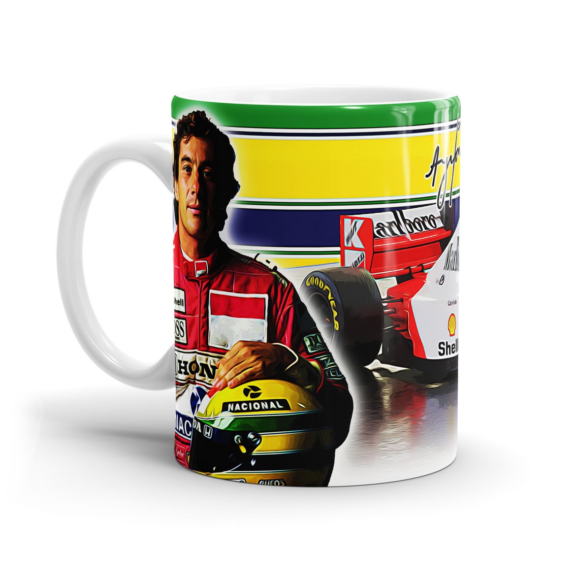 Coffee Mug Ayrton Senna Marlboro team F1 | Etsy