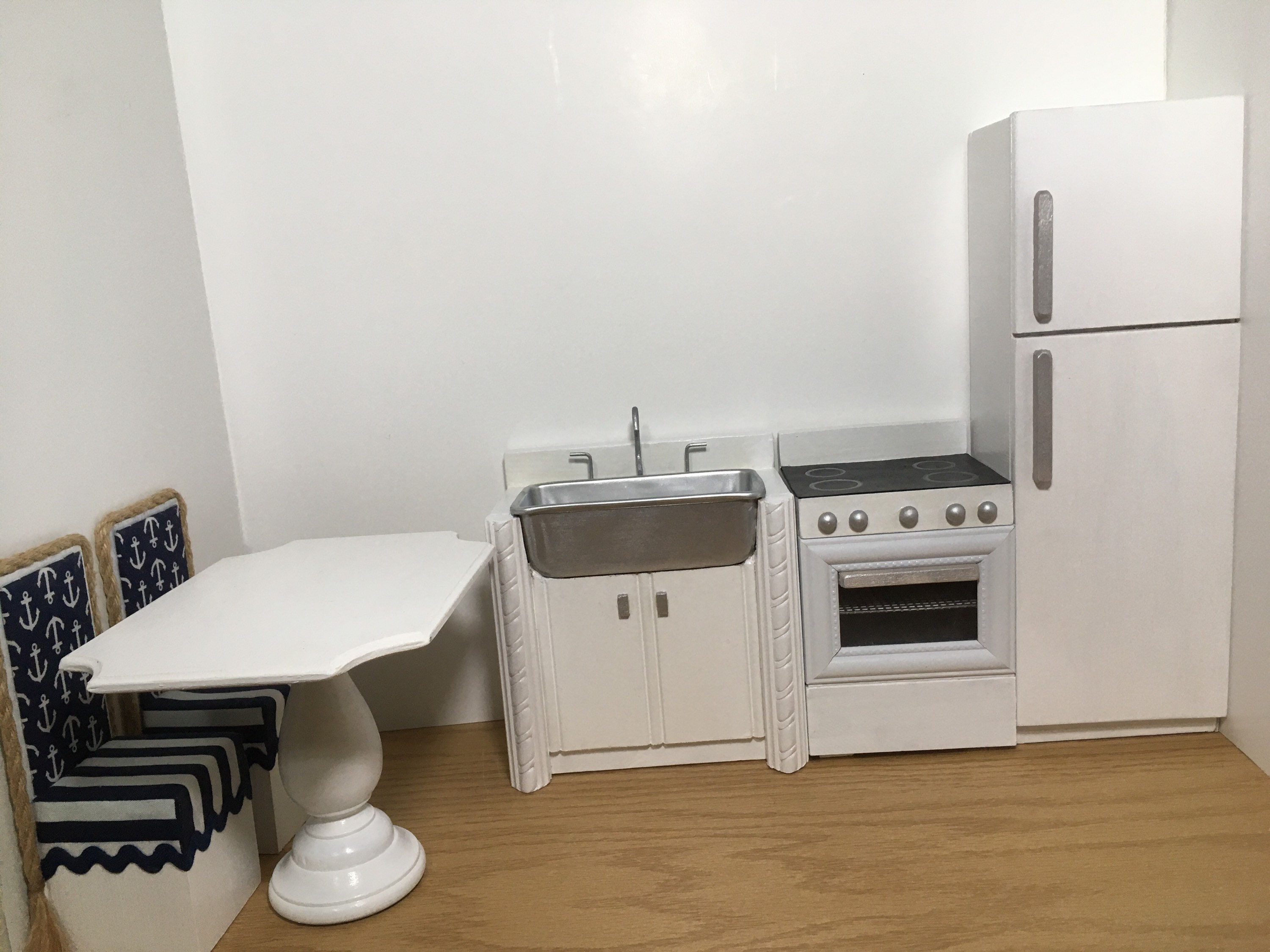 Kitchen/dining Full 6 Pc. Set. Playscale Nautical 1/6 Scale Dollhouse ...