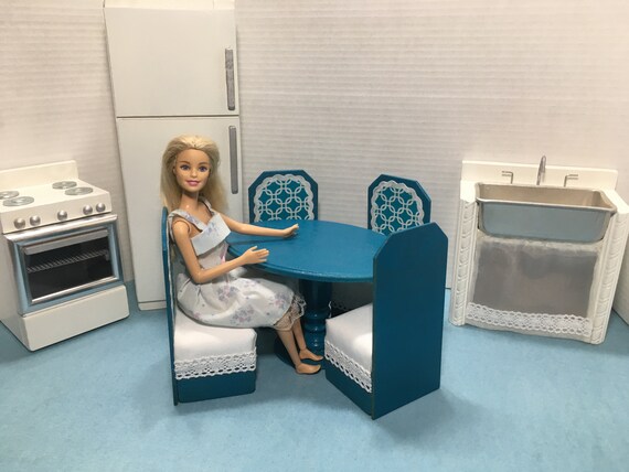 Full 8 Pc t Kitchen Dining Room for Barbie Disney Princess Fashion Royalty Rainbow Hi Blythe Etc. 1 6 Scale Doll Furniture. Etsy Canada