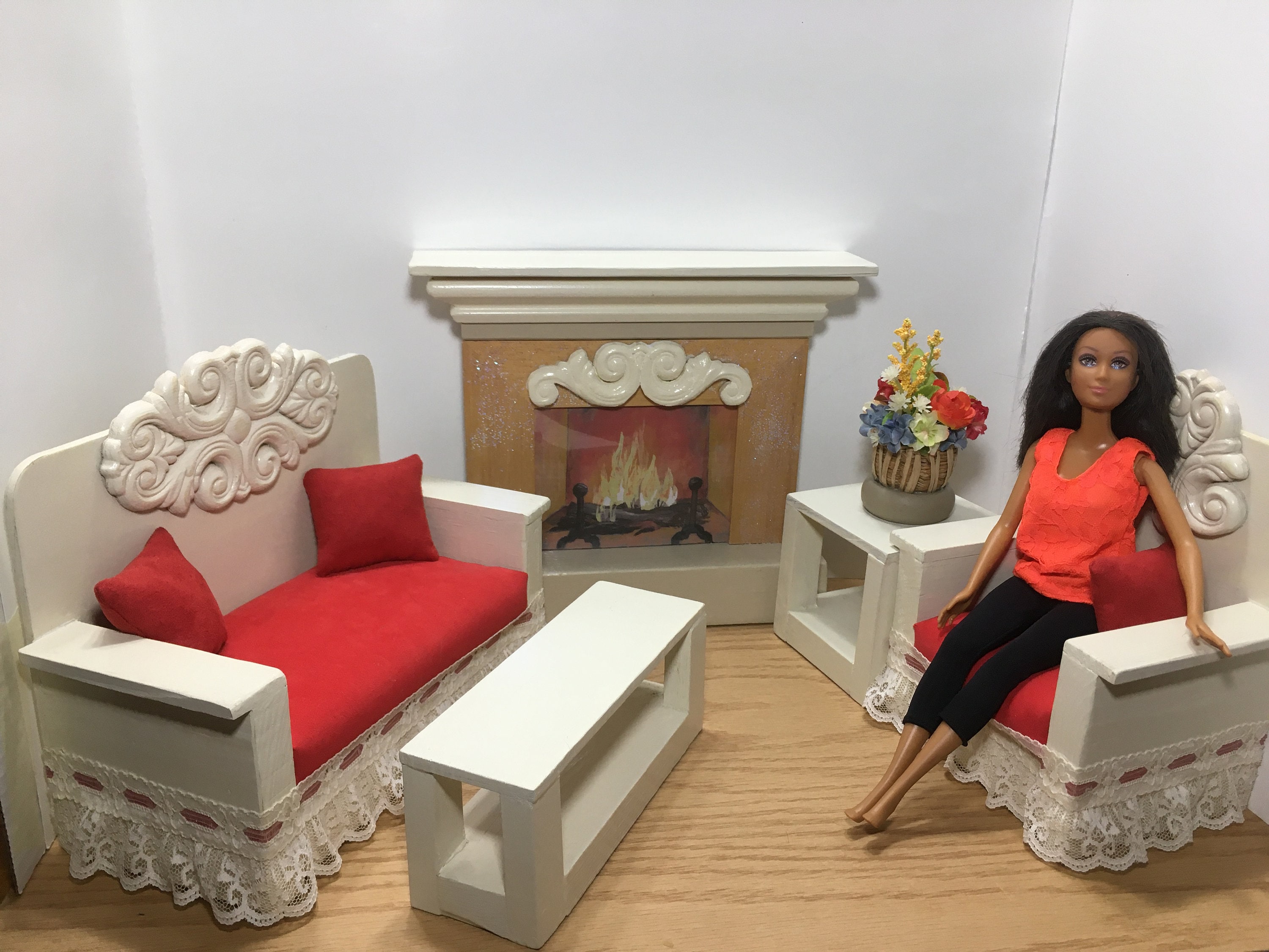 Full Set Living Room Barbie Size Doll Furniture 1/6 Scale. Etsy UK