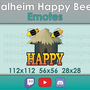 Valheim The Bees Are Happy - Emote - for Twitch Discord and Youtube. *INSTANT DOWNLOAD*