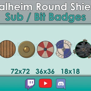 Valheim Viking Shield Badges for Twitch Discord and Youtube. *INSTANT DOWNLOAD*