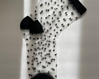 Polkadot mesh socks