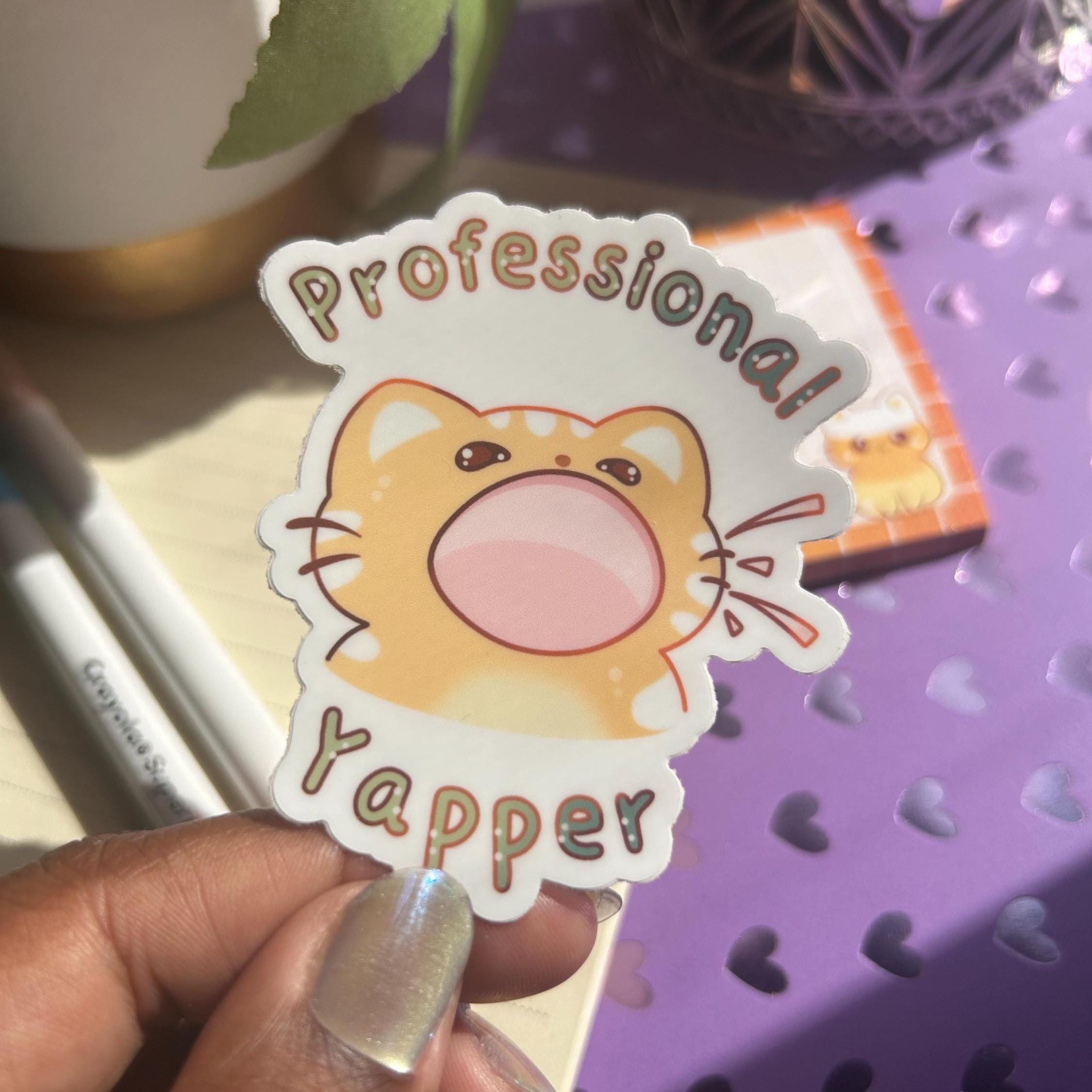 Professional Yapper Cat Sticker, Orange Cat, Cute Sticker, Funny ...