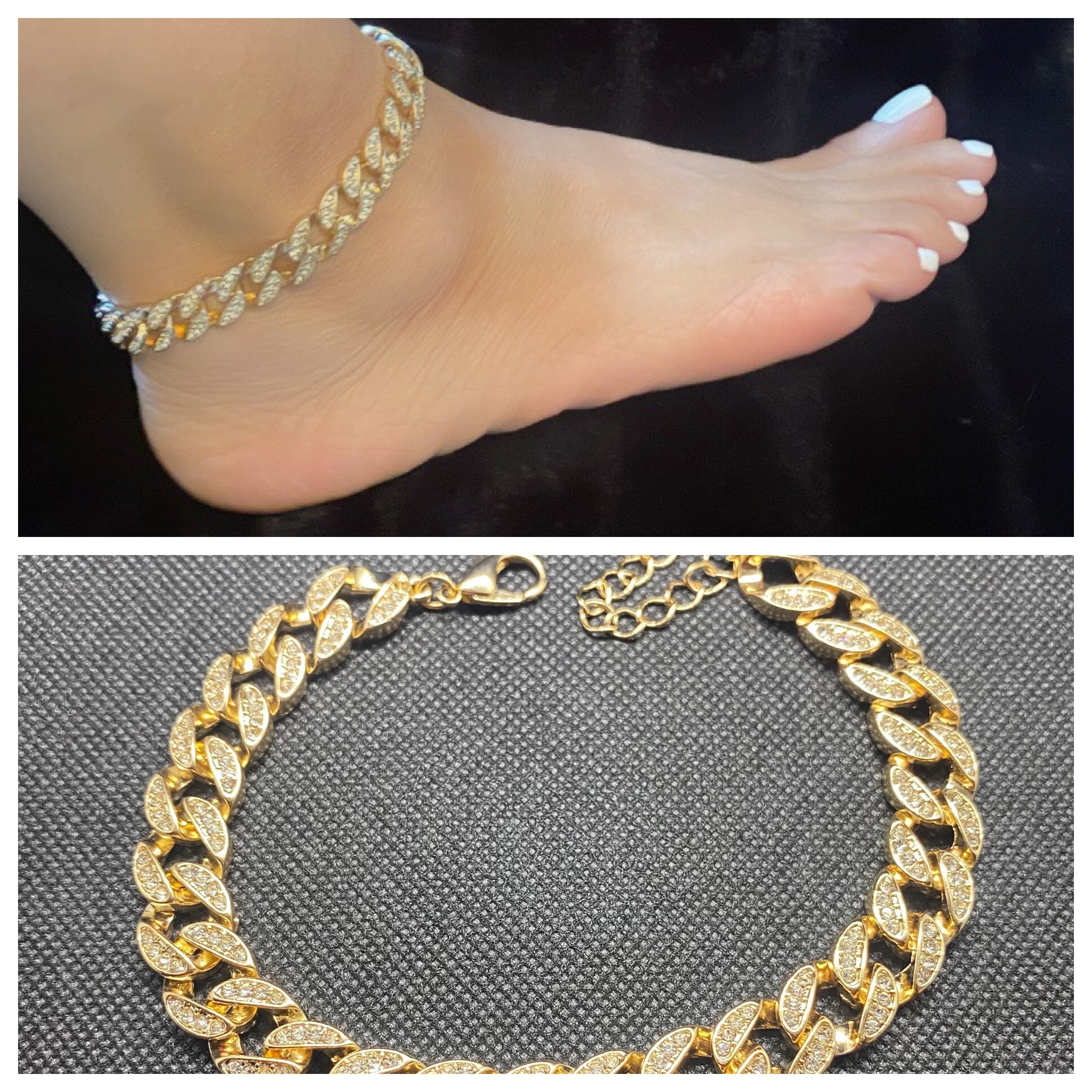 Cuban Link Anklet Gold Etsy