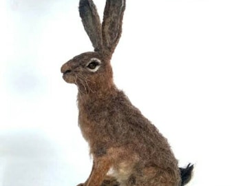 Needle felted hare, needle felted animals, needle felted, hare, rabbits, needle felted rabbits, needle felt animals, needle felt