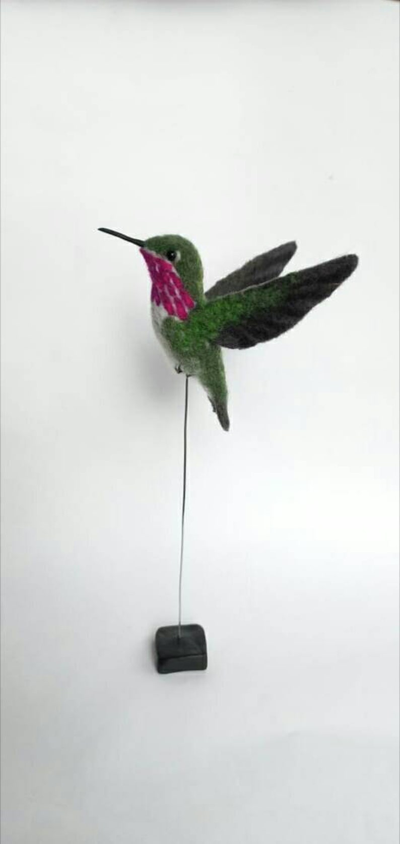 Needle felted hummingbird, felted birds, needle felted bird, needle felted animals, needle felted, hummingbird, felt bird image 3