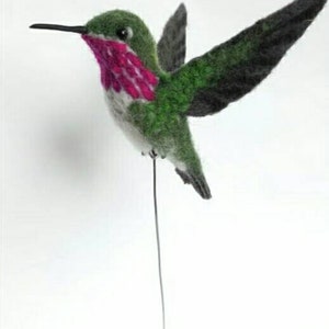 Needle felted hummingbird, felted birds, needle felted bird, needle felted animals, needle felted, hummingbird, felt bird image 2