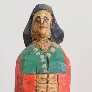 Matriarch Santa Statue / Guatemalan / Vintage / Mayan Art / Saints / Hand Carved Hand Painted Wood / Folk Art / Religious Sculpture
