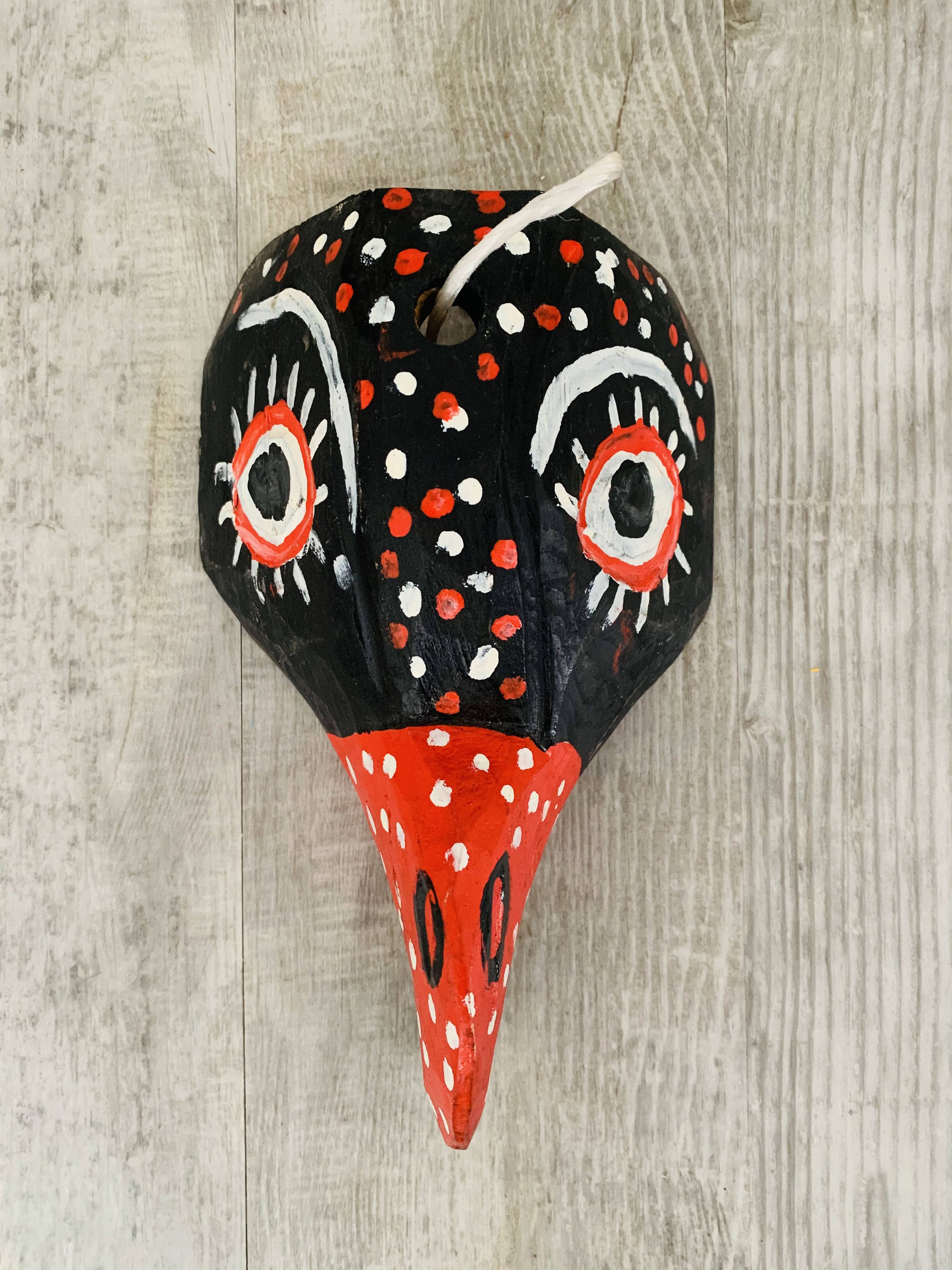 Red Beak Bird Wooden Mask / Guatemalan / Vintage / Mayan Art / Etsy UK