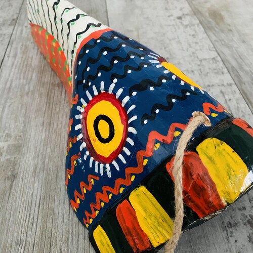 Golden Eye Toucan Wooden Mask / Guatemalan / shops Vintage / Mayan Art / Hand Carved Hand Painted / Wall Hanging / Wall Art / Folk Art
