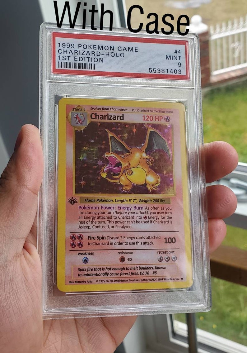 Holographic 1st edition pokemon card charizard holo etsy