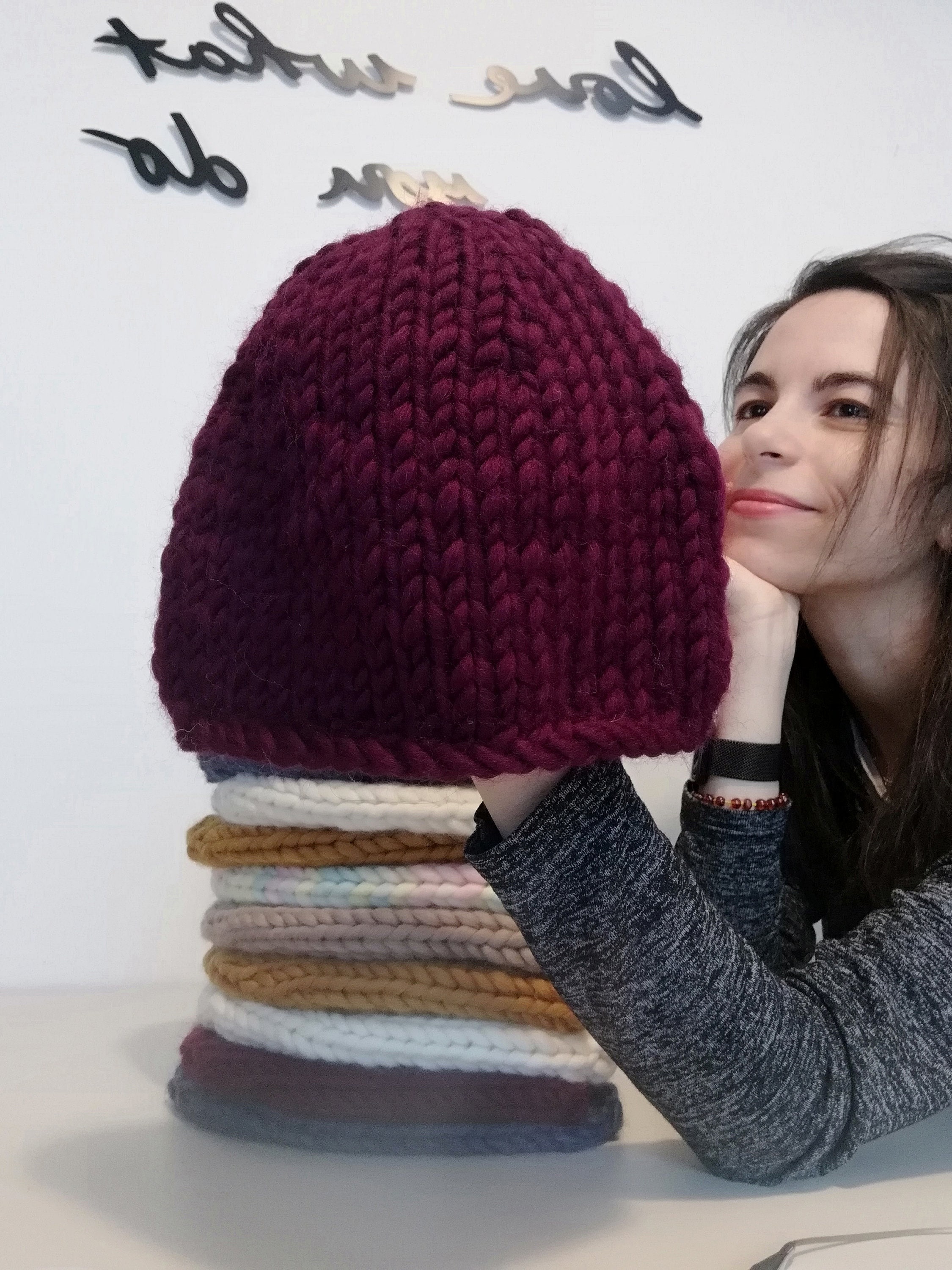 Durio Set Da 3 Berretti Invernali Da Donna - Maglia Grossa Con Fodera Interna In Pile Teddy - Taglia Unica Elastica - Regalo Idea - 3