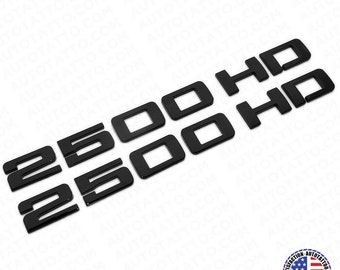 2x Chevy Silverado 2500 HD Fender Nameplates Letter 3D Emblem Z71 Gloss Black