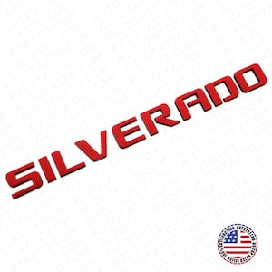 For Chevy Red & Black Silverado Fender Tailgate Logo Nameplates Letter 3D Emblem