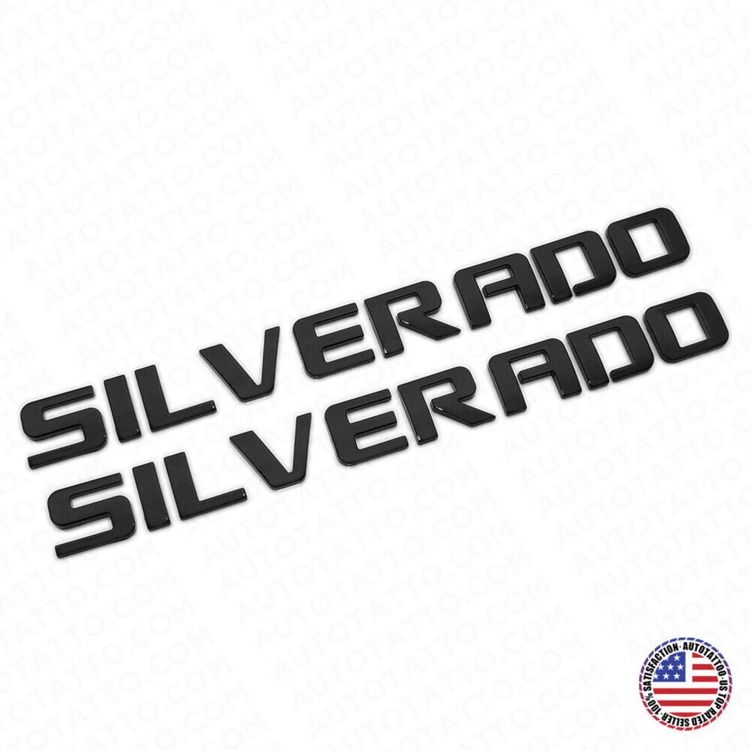 2x Chevy Silverado Fender Tailgate Logo Nameplates Letter 3D Emblem