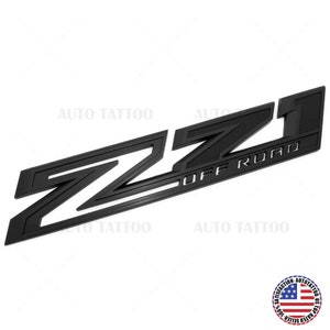 Chevy 19-21 Silverado Z71 Off Road Fender Letter Logo Emblem Badge Matte Black