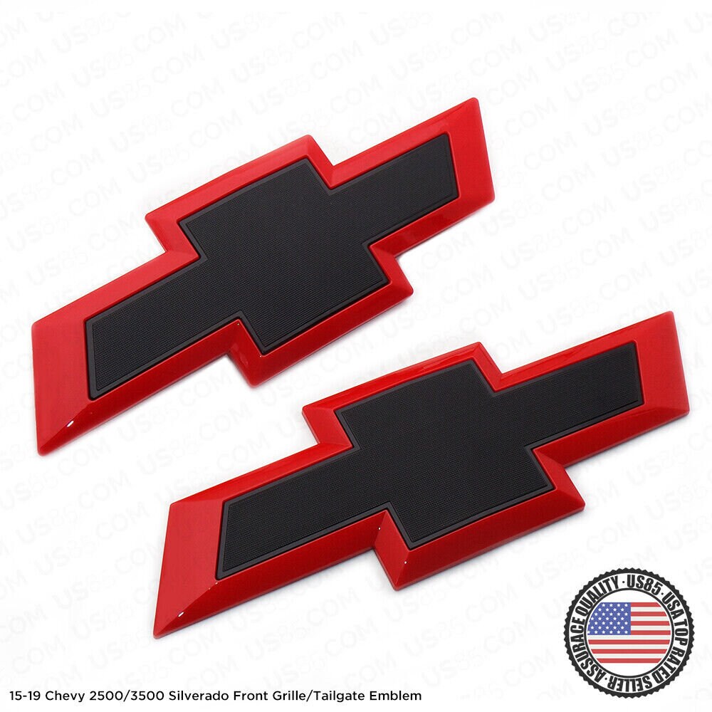 thumbnail image 2 of Gloss Black Bowtie Emblem Set For Chevy Silverado 1500/2500/3500HD (2014-2018) – Front, Rear & Tailgate 2 of 3