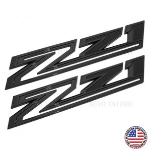 2x Chevy 19-21 Silverado Z71 Fender Letter Sport Logo Emblem Badge Gloss Black