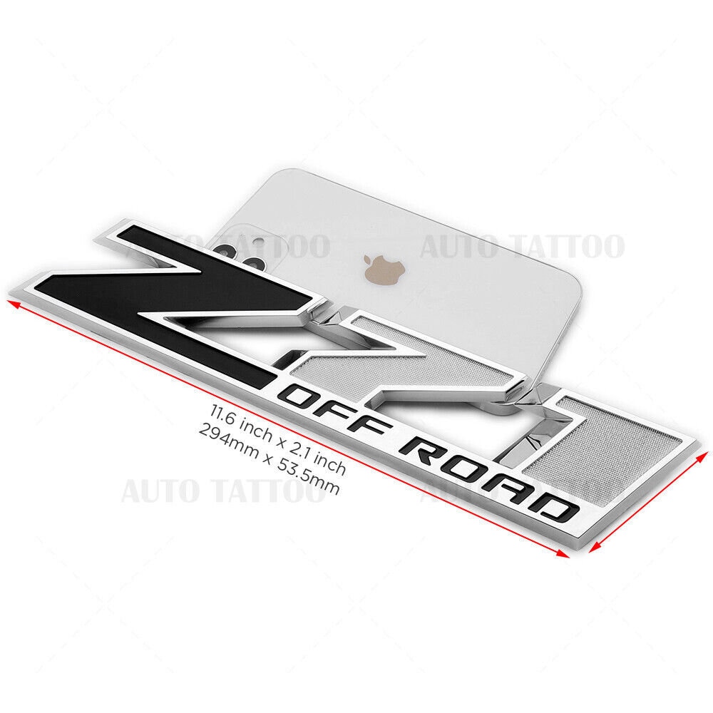 Chevy Z71 Off-Road Front Door Nameplate Emblem Badge – OEM Chrome Black – 2009-2021 – AutoTattoo