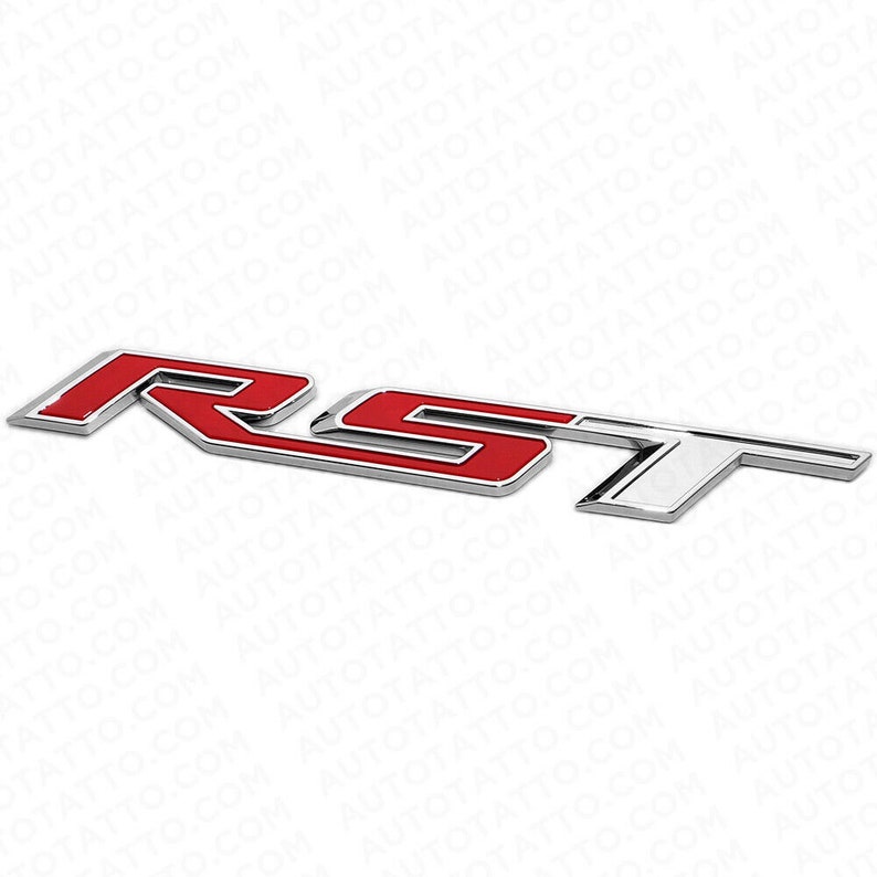 Red Rst Emblem 19-22 OEM Chrome Chevy Silverado Tailgate RST Letter Logo Emblem Badge ...