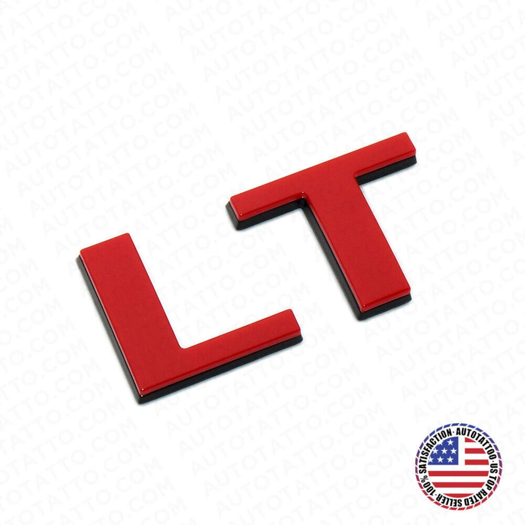 For Chevy Silverado Red Black LT Tailgate Logo Nameplates Letter 3D ...
