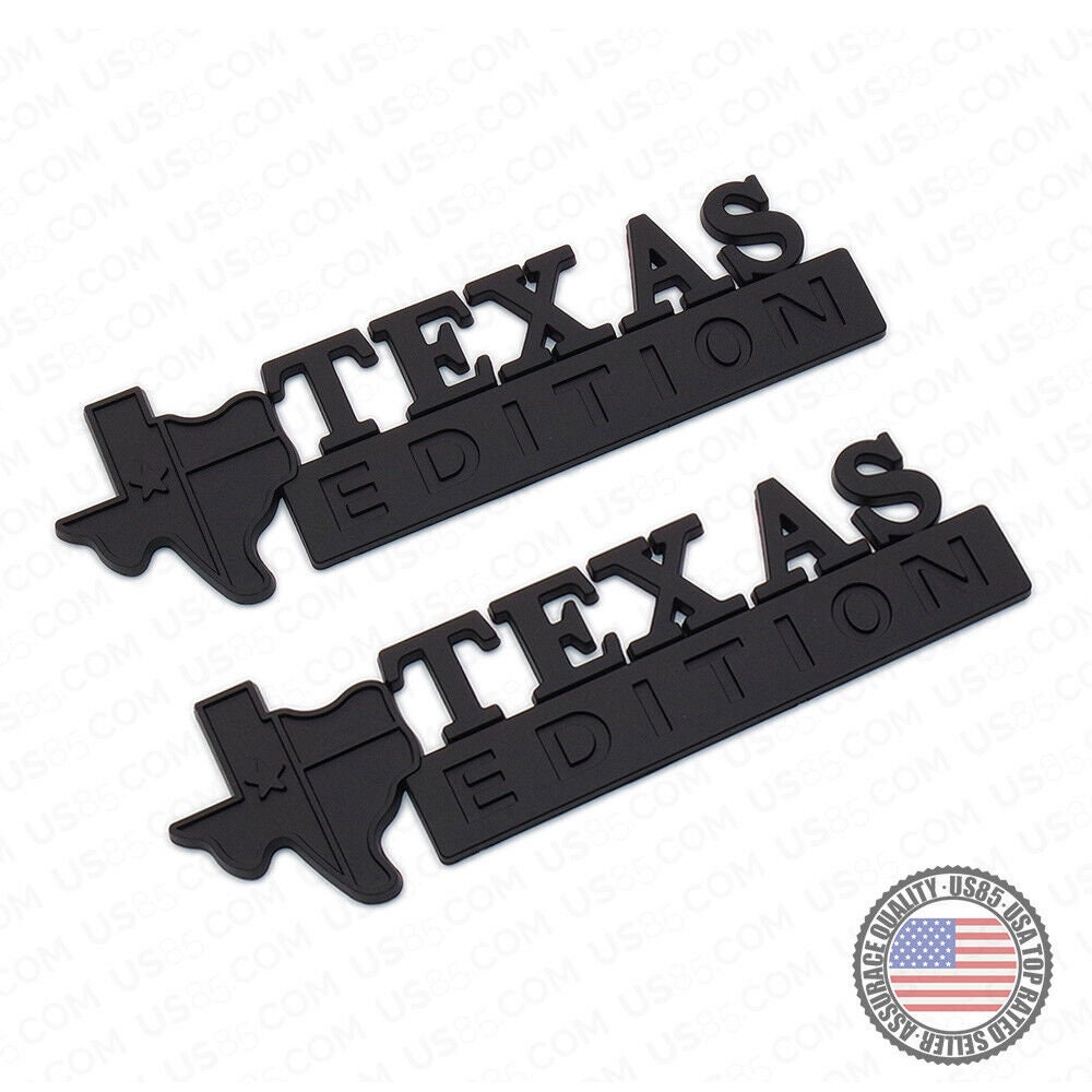 2-Pack Chrome Lone Star Texas Edition Car Trunk Emblem Badge Decal Sticker
