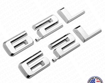 2x 19-22 OEM Chrome Chevy Silverado 1500 6.2L Hood Letter Logo Emblem Badge Z71